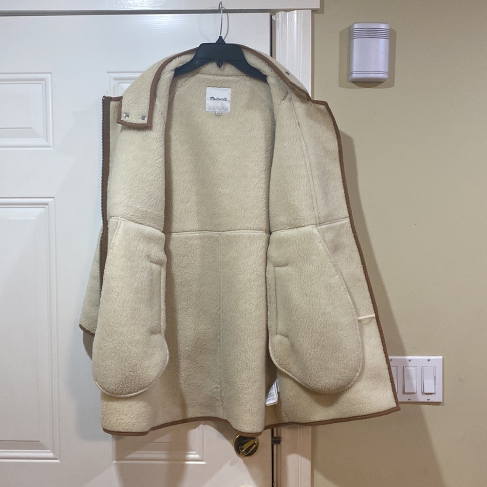 New Madewell Sherpa Estate Cocoon coat jacket - Picture 7 of 11